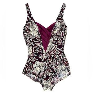 Vintage 1970s Womens One Piece Bathing Swimsuit Batik DeWeese California Size 10